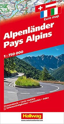 Alpenländer Strassenkarte 1:750 000: Sehenswürdigkeiten, Index (Hallwag Strassenkarten)