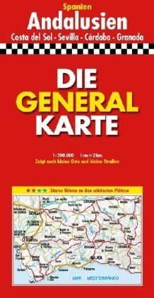 Die Generalkarte Andalusien Costa del Sol/Sevilla/Córdoba/Granada 1:200 000