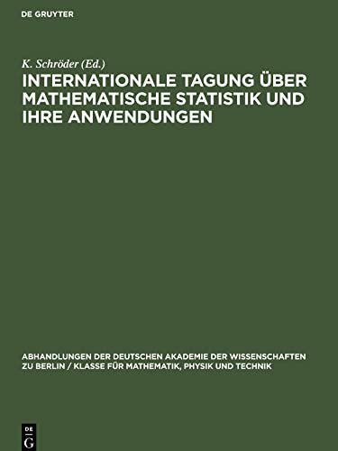Internationale Tagung über mathematische Statistik und ihre Anwendungen: Berlin vom 4. bis 8. September 1962