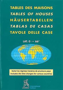 Table des maisons : lat. 0-66°. Tables of houses. Häusertabellen. Tablas de casas. Tavole delle case