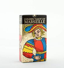 Golden Tarot of Marseille - 78 full colour tarot cards with gold foil impressions von Claude Burdel | Buch | Zustand gut