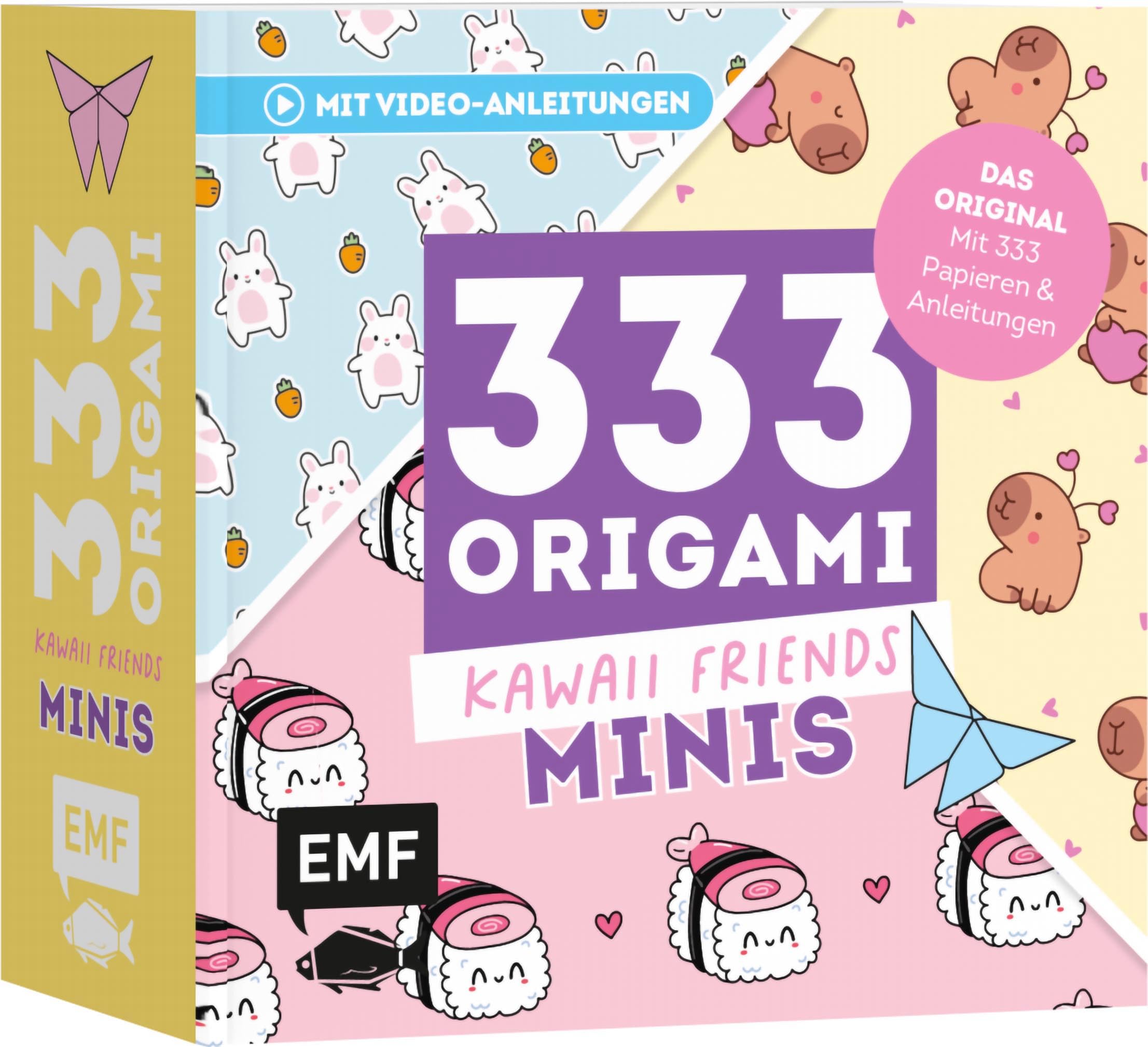 333 Origami Minis – Kawaii-Friends: Dein dekorativer Wendeblock zum kreativen Falten & Notieren (Papier: 70 g/m², 9x9 cm)