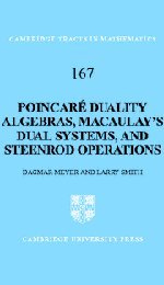 Poincaré Duality Algebras, Macaulay's Dual Systems, and Steenrod Operations (Cambridge Tracts in Mathematics)