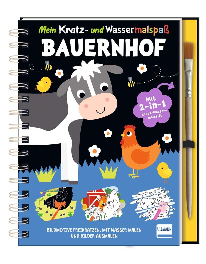 Mein Kratz- und Wassermalspaß - Bauernhof: Wassermal- und Ausmalbilder und tolle Motive zum Freikratzen für kreative Kinder ab 5 Jahren