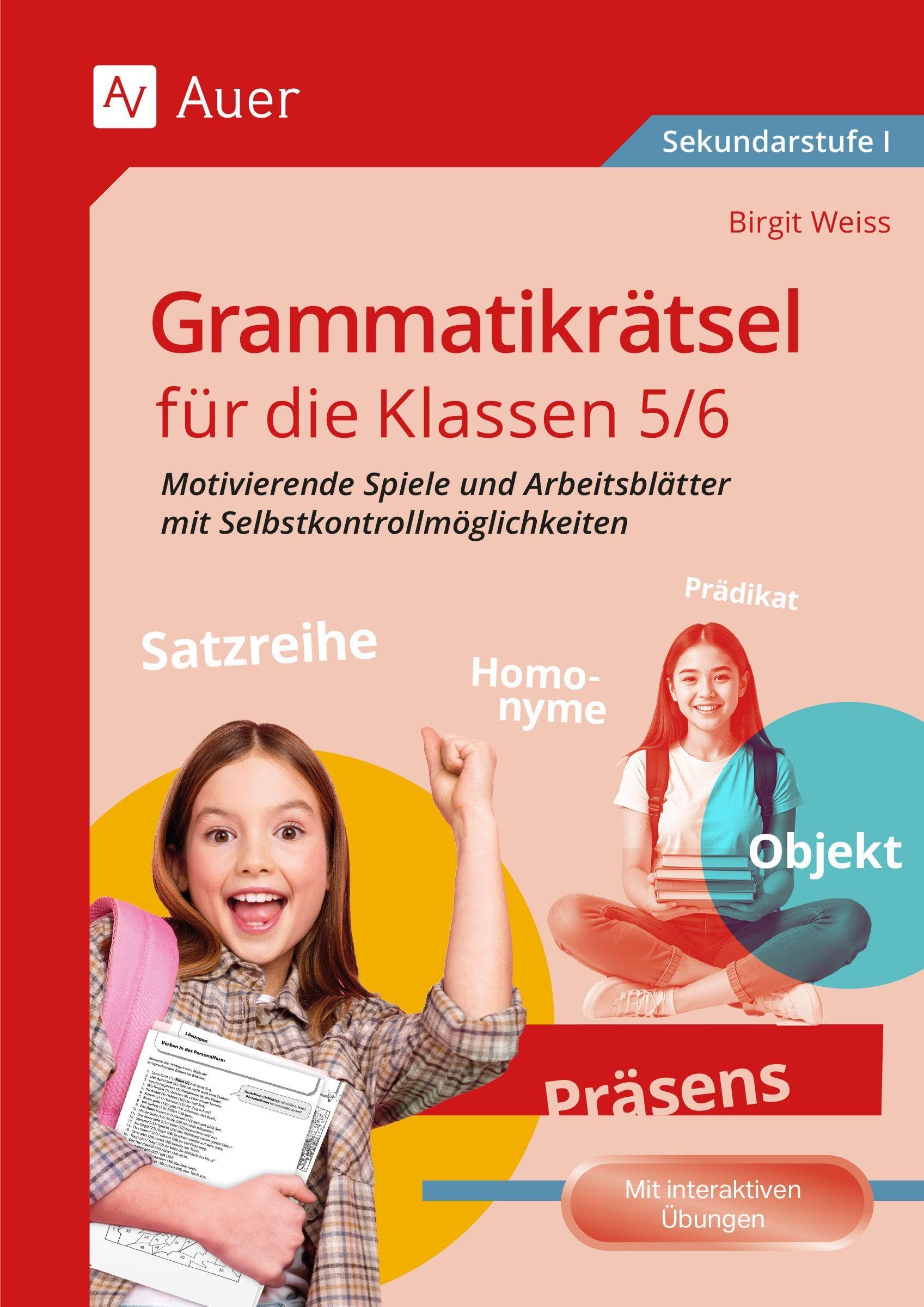 Grammatikrätsel für die Klassen 5-6: Motivierende Spiele und Arbeitsblätter mit Selbstkontrollmöglichkeiten