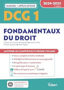 DCG 1, fondamentaux du droit : manuel + applications : 2024-2025