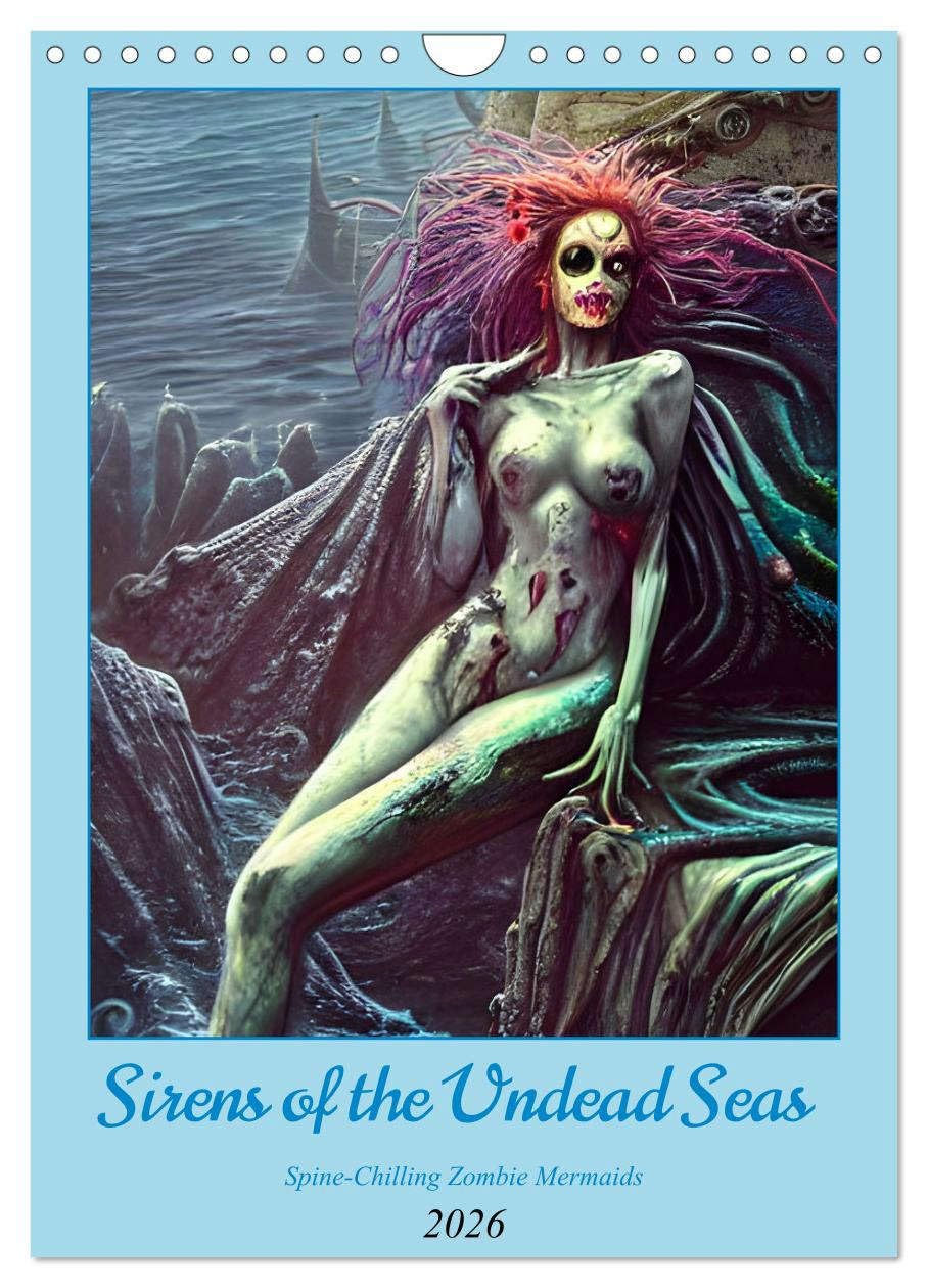 Sirens of the Undead Seas (Wall Calendar 2026 DIN A4 portrait), CALVENDO 12 Month Wall Calendar: Spine-Chilling Zombie Mermaids