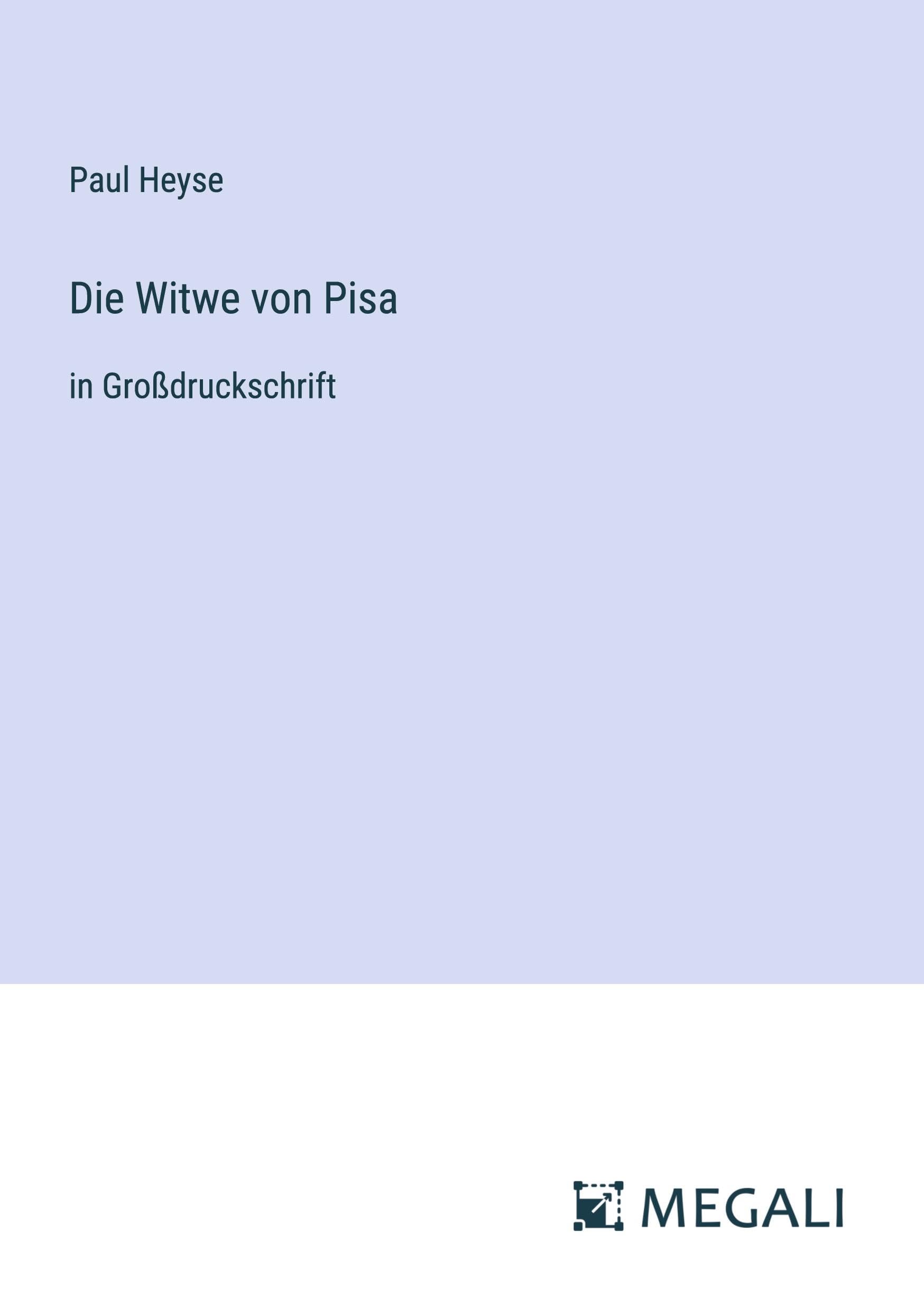 Die Witwe von Pisa: in Großdruckschrift