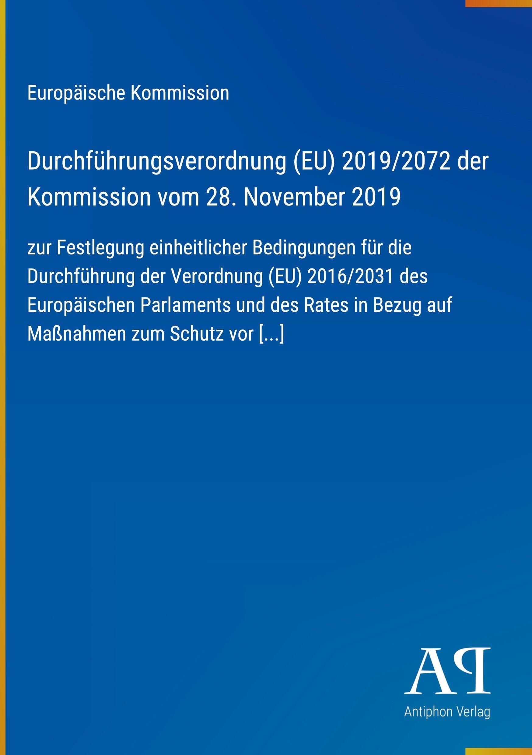 Durchführungsverordnung (EU) 2019/2072 der Kommission vom 28. November 2019