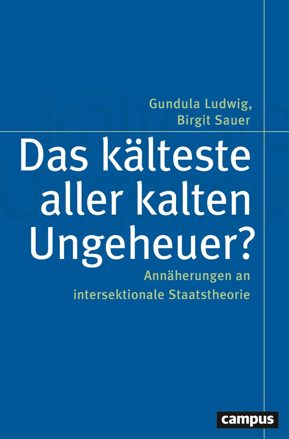 Das kälteste aller kalten Ungeheuer?: Annäherungen an intersektionale Staatstheorie (Politik der Geschlechterverhältnisse, 64)
