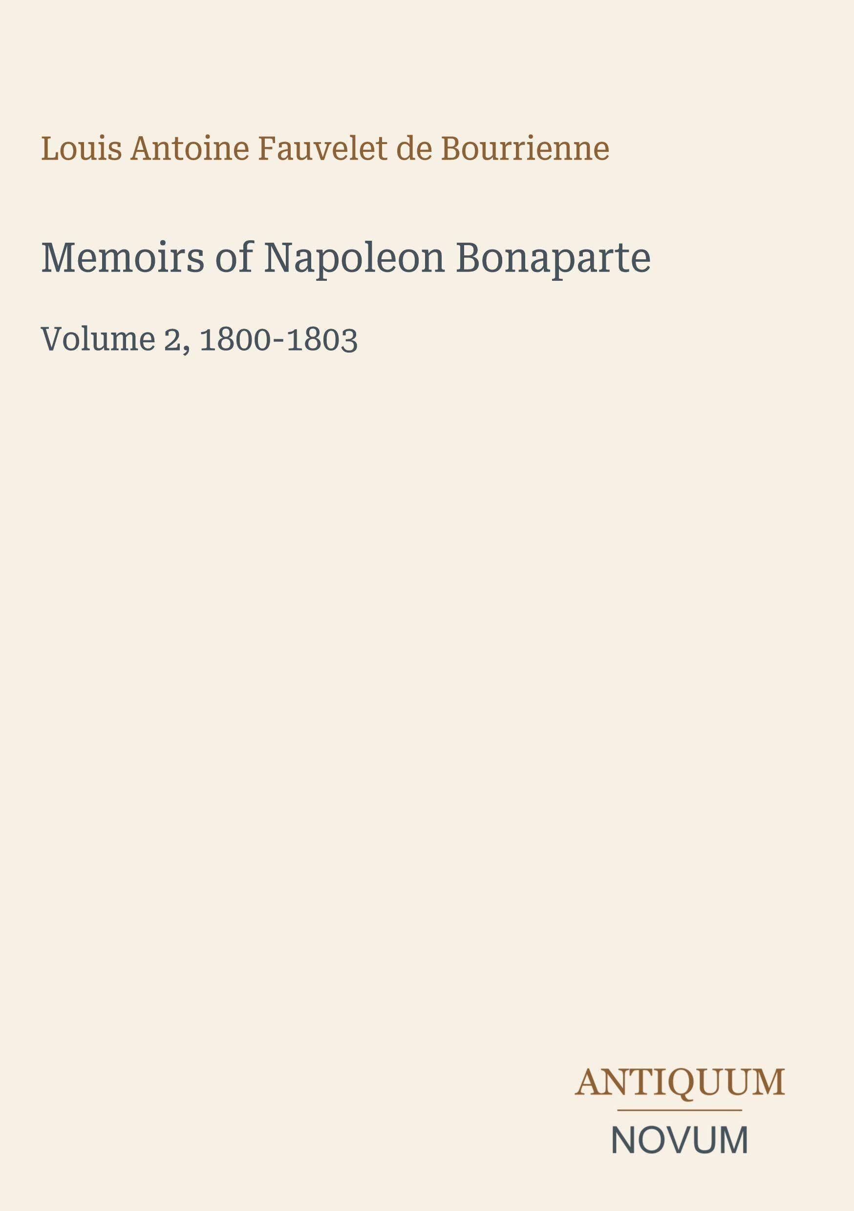 Memoirs of Napoleon Bonaparte