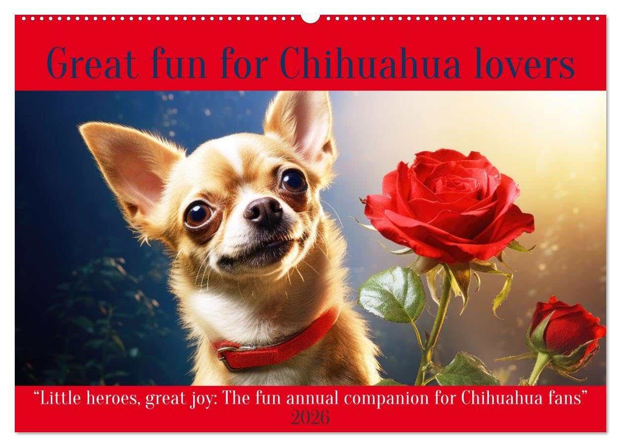 Great fun for Chihuahua lovers (Wall Calendar 2026 DIN A2 landscape), CALVENDO 12 Month Wall Calendar: The fun annual companion for Chihuahua fans