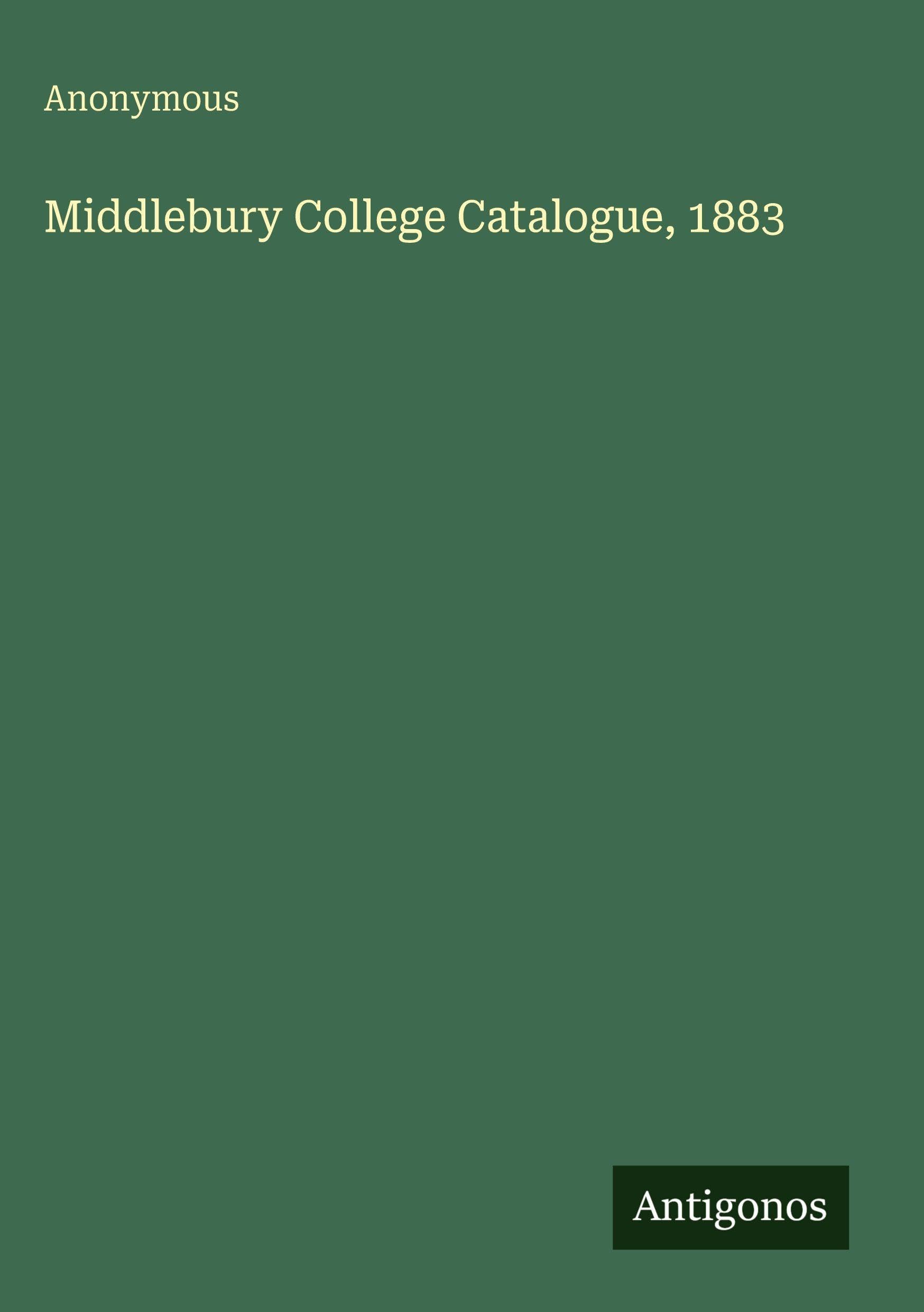Middlebury College Catalogue, 1883