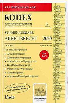 KODEX Studienausgabe Arbeitsrecht 2020: Studienausgabe