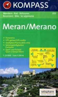 Meran: Wander-, Rad- und Skitourenkarte. Mit Panorama. Carta escursioni, bike es sci alpinismo. GPS-genau. 1:25:000