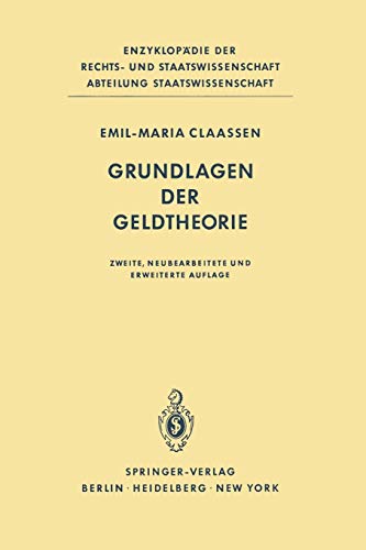 Grundlagen der Geldtheorie (Enzyklopädie der Rechts- und Staatswissenschaft)