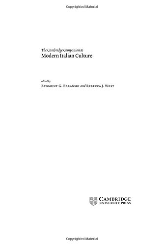 The Cambridge Companion to Modern Italian Culture (Cambridge Companions to Culture)