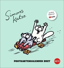 Simons Katze Postkartenkalender 2027: Der Katzen-Kalender für alle Fans von Simon's Cat. Ein Kalender mit Postkarten zum Sammeln und Verschicken mit Sprüchen zu der frechen Samtpfote von Heye  | Buch | Zustand sehr gut