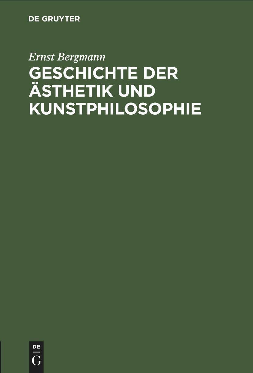 Geschichte Der Ästhetik Und Kunstphilosophie: Ein Forschungsbericht