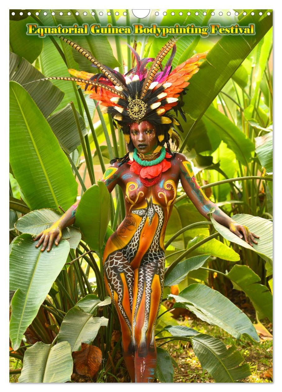 Equatorial Guinea Bodypainting Festival (Wall Calendar 2026 DIN A3 portrait), CALVENDO 12 Month Wall Calendar: Creative bodypainting living art