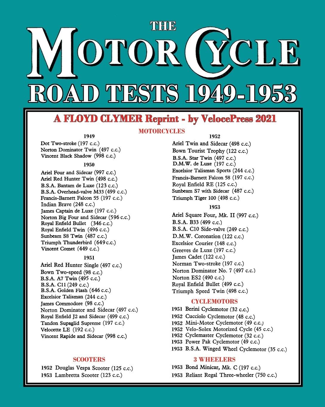 MOTORCYCLE ROAD TESTS 1949-1953 (From the Motor Cycle magazine UK)