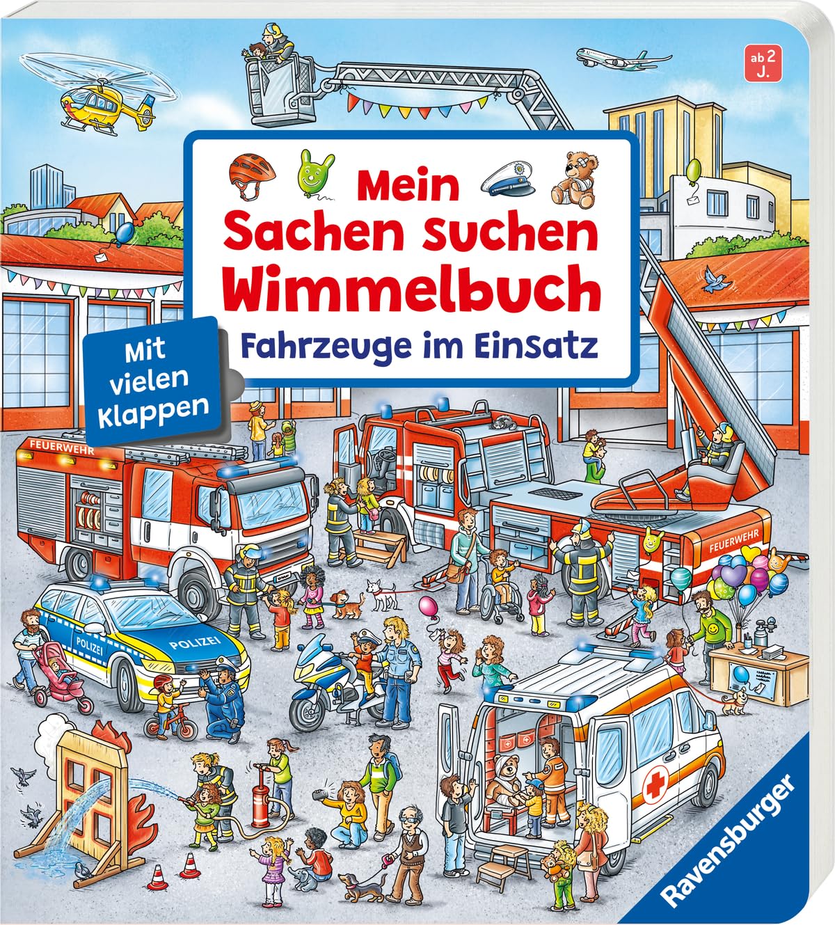 Gernhäuser, Susanne: Mein Sachen suchen Wimmelbuch: Fahrzeuge im Einsatz, Pappbilderbuch mit Klappen ab 2 Jahren, Bilderbuch