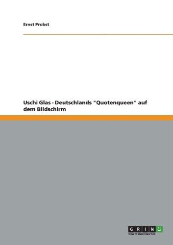 Ernst Probst Uschi Glas - Deutschlands Quotenqueen Auf Dem Bildschirm