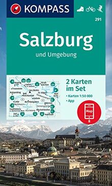 KOMPASS Wanderkarten-Set 291 Salzburg und Umgebung (2 Karten) 1:50.000: inklusive Karte zur offline Verwendung in der KOMPASS-App. Fahrradfahren. Skitouren.