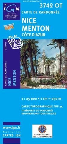 Nice - Menton 1 : 25 000 (Ign Map)