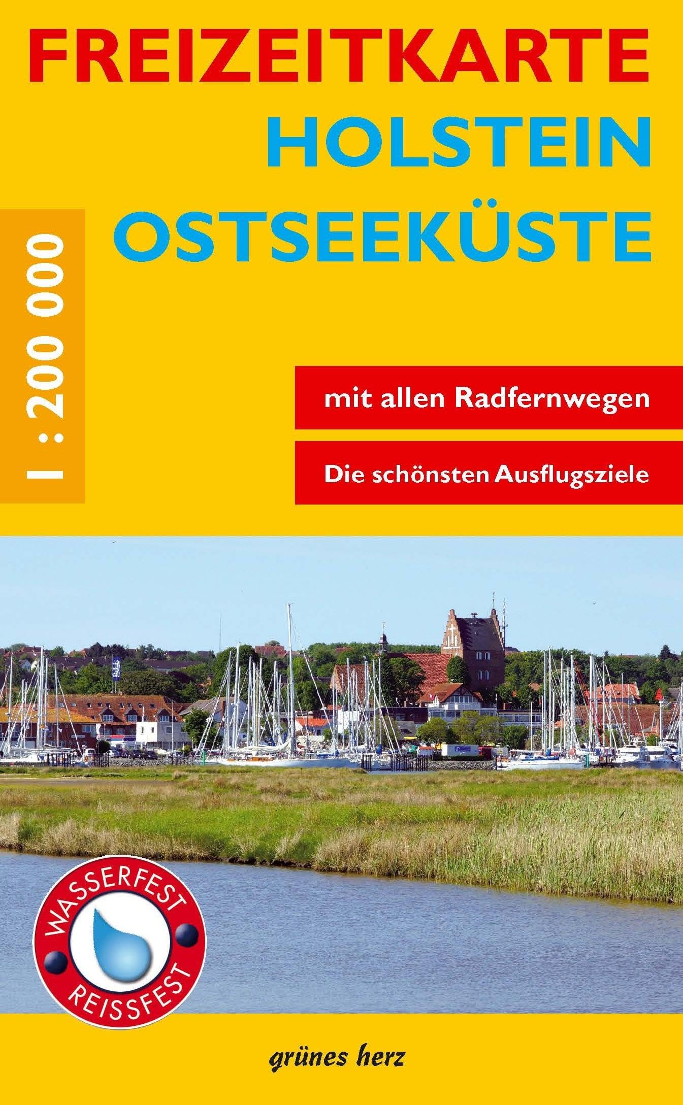 Freizeitkarte Holstein, Ostseeküste: mit Radfernwegen und Ausflugszielen. Wasser- und reißfest. (Freizeitkarten: Mit Ortsregister. 1:100.000)