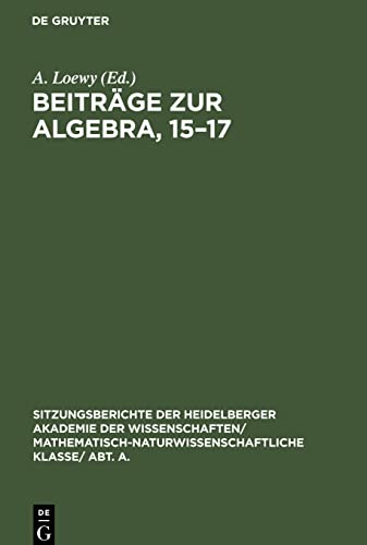 Beiträge zur Algebra, 15-17