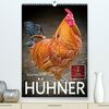 Hühner - buntes Federvieh (hochwertiger Premium Wandkalender 2024 DIN A2 hoch), Kunstdruck in Hochglanz