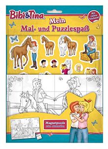 Bibi & Tina: Mein Mal- und Puzzlespaß: Magnetpuzzle zum Ausmalen, Sticker und Ausmalseiten