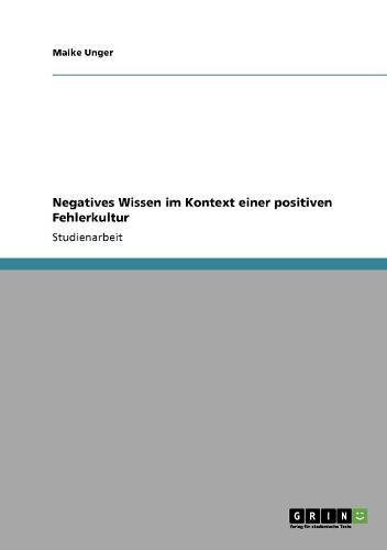 Negatives Wissen im Kontext einer positiven Fehlerkultur