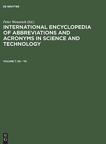 Sg – Th (International Encyclopedia of Abbreviations and Acronyms in Science and Technology)