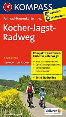 Kocher-Jagst-Radweg 1 : 50 000 (KOMPASS-Fahrrad-Tourenkarten, Band 7022)