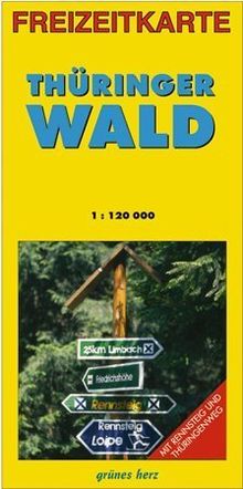 Freizeitkarte Thüringer Wald: Doppelkarte. Mit Rennsteig und Thüringenweg. Maßstab 1:120.000.
