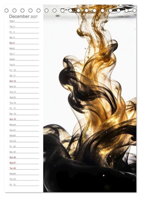 Veils of Color - Minimalist fluid art compositions (Desk Calendar 2027 DIN A5 portrait), CALVENDO 12 Month DeskCalendar