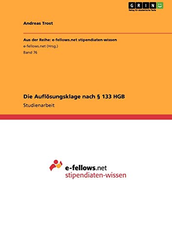 Die Auflösungsklage nach § 133 HGB