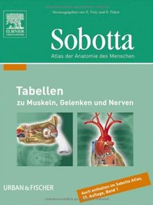 Sobotta Tabellen: Tabellen zu Muskeln, Gelenken und Nerven<br>- passend zur 22.A. des Atlas Anatomie-