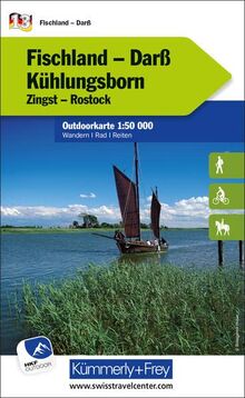 Fischland - Darss - Kühlungsborn Nr. 13 Outdoorkarte Deutschland 1:50 000: Zingst, Rostock, water resistant, free Download mit HKF Outdoor App (Kümmerly+Frey Outdoorkarten Deutschland)