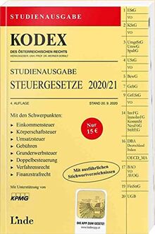 KODEX Studienausgabe Steuergesetze 2020/21: Studienausgabe (Kodex des Österreichischen Rechts)