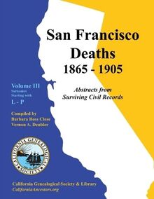 San Francisco Deaths 1865-1905 Volume Iii: L-P