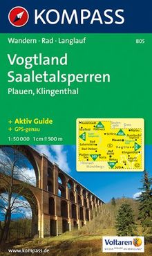 Vogtland - Saaletalsperren - Plauen: Wanderkarte mit Kurzführer, Radwegen und Loipen. 1:50.000 (Kompaß-Wanderkarte, Band 805)