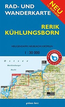 Rad- und Wanderkarte Rerik, Kühlungsborn<br>: Mit Heiligendamm, Neubukow, Kröpelin. Maßstab 1:30.000. Wasser- und reißfest.