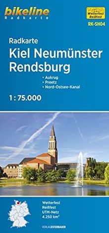 Radkarte Kiel Neumünster Rendsburg (RK-SH04): Aukrug - Preetz - Nord-Ostsee-Kanal