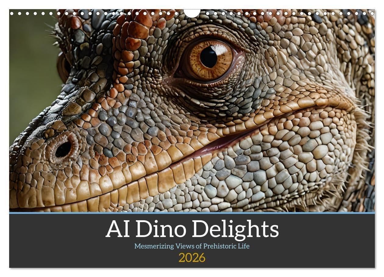 AI Dino Delights Mesmerizing Views of Prehistoric Life (Wall Calendar 2026 DIN A3 landscape), CALVENDO 12 Month Wall Calendar: There are all these ... Brachiosaurus, Mosasaurus, and Stegosaurus.