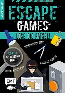 Escape Games Level 4 (türkis) – Löse die Rätsel! – 8 Escape Games ab der 7. Klasse: Mit verschlüsselten Codes, versteckten Hinweisen und geheimen Nachrichten