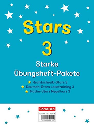 STARS - starke Übungshefte - Übungsheftpakete Deutsch und Mathematik - 3 Schuljahr Übungshefte im Paket mit Lösungen - Rechtschreib-Stars Deutsch-Stars Lesetraining und Mathe-Stars Regelkurs Gebunden