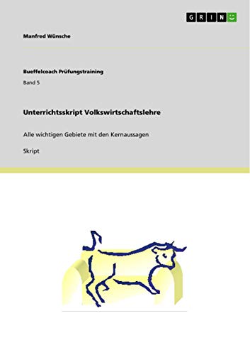 Unterrichtsskript Volkswirtschaftslehre: Alle wichtigen Gebiete mit den Kernaussagen